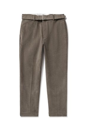 Officine Générale Hoche Slim-Fit Straight-Leg Belted Cotton-Blend Corduroy Trousers