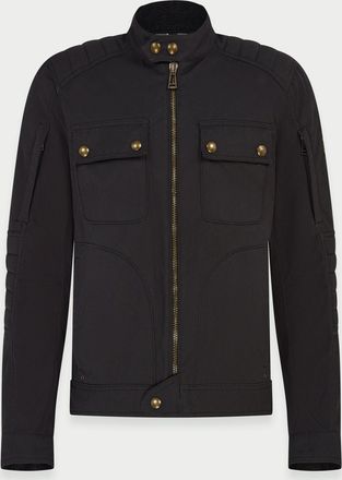 Belstaff Roberts Motorcycle Jacket Mens Cotton Mix Black Size 2XL