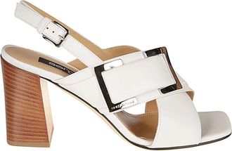 Sergio Rossi Verhoog je stijl met hoge hak sandalen - Dames - Sandalen met hakken - Wit - 36 1/2 EU - Schoenen