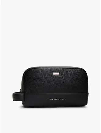 Tommy Hilfiger Mens Pebbled Dopp Kit - Black