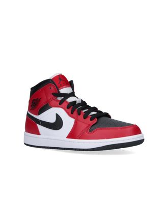 Nike Leather High-Top Sneakers - Red