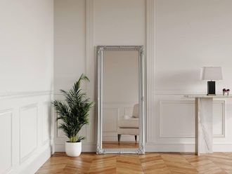 Vente-Unique Wood Frame Mirror With Mouldings - L 60 X H 140 Cm - Eucalyptus in Silver