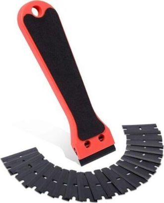 OEM Raspador De Pl&aacute;stico, Pr&aacute;ctico Raspador De Pl&aacute;stico Para Maquinilla De Afeitar Con Mango De Eva, 10 Cuchillas De Pl&aacute;stico Para Raspar Pintura Y Pegati