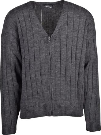 Daniele Alessandrini Truien & Vesten, Heren, Grijs, L, Wol, Cardigan met rits