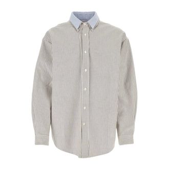 Hed Mayner Casual Shirts, male, Multicolor, Size: XS Embroidered Oxford Reversible Shirt