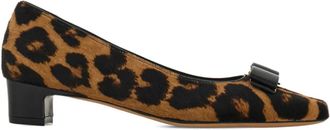 Ferragamo 30 mm Iconic pumps met strik - Beige