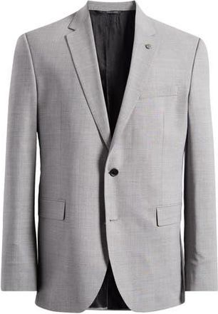 AllSaints Ross Slim Fit Grey M&eacute;lange Stretch Wool Sport Coat in Mid Grey at Nordstrom Rack, Size 42 Regular