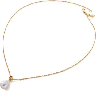 Monica Vinader Baroque Pearl Pendant Necklace in 18Ct Gold Vermeil /Turquoise at Nordstrom