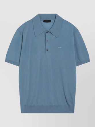 Prada short sleeve polo shirt ribbed hem