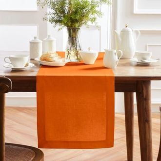 Solino Home Linen Table Runner for Dining Table, Holiday and Everyday Table Decor - Sonoma in Pumpkin at Nordstrom, Size Xx-Small