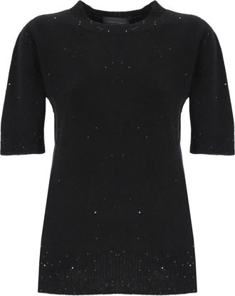 Lorena Antoniazzi Maglione con paillettes - Nero
