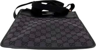 Gucci Pre-owned Cross Body Bags, female, Gray, Size: ONE SIZE Pre-owned Vintage Canvas Cross Body Bag