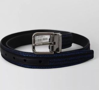 Dolce & Gabbana leather jacquard stripe belt