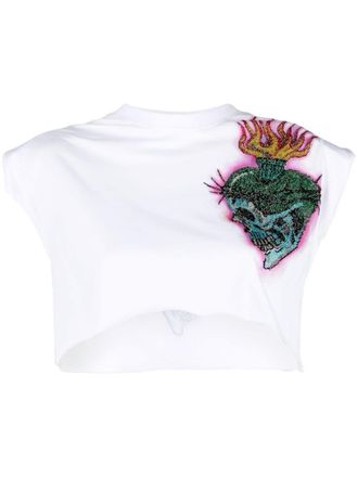 Philipp Plein T-shirt Love Tattoo corta - Bianco