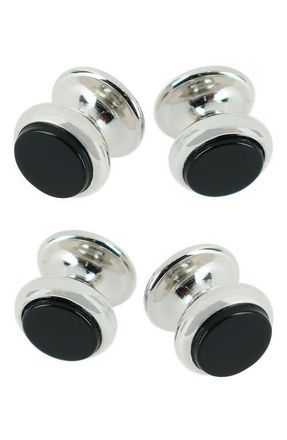Trafalgar Store Sutton Onyx Shirt Studs in Silver at Nordstrom