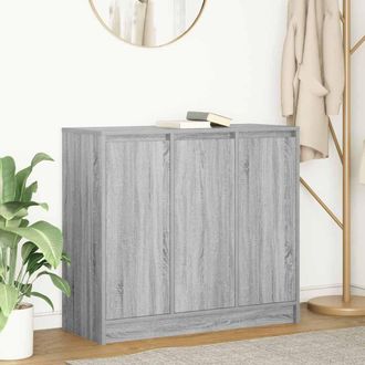 Berkfield Home Sideboard Grey Sonoma 85x34x76 cm Engineered Wood | Size: 85 x 34 x 76 cm