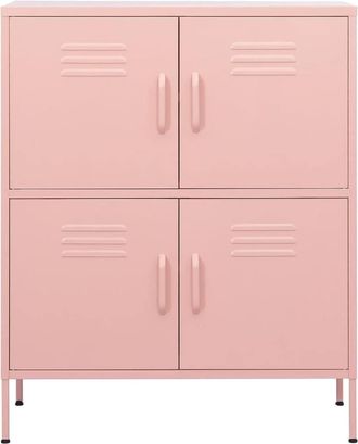 Berkfield Home Storage Cabinet Pink 80x35x101.5 cm Steel