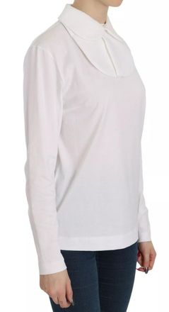 Dolce & Gabbana Womens White Cotton Longsleeve Collared Blouse