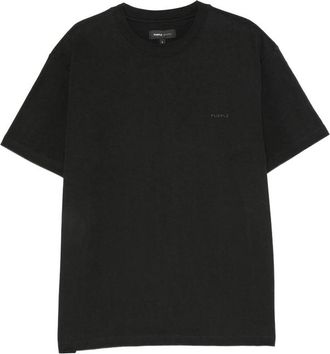Purple Logo-print Crew-neck T-shirt