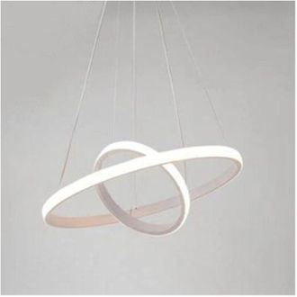Trade Shop Trade Shop - Led 60w 2 Cerchi Pendente Rotondo Anelli Bianco Luce 4000k 50248