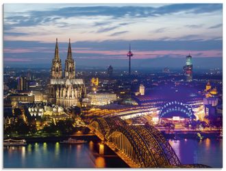 Artland Glasbild »Köln Panorama am Abend« Deutschland 1 Stk. tlg. in verschiedenen Grössen