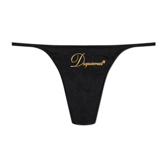 Dsquared2 Bottoms, female, Black, Size: 2XL Briefs with Embroidered Logo