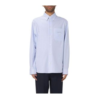 Versace Casual Shirts, male, Blue, Size: M Oversized Striped Shirt