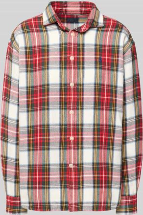 Polo Ralph Lauren Relaxed Fit Hemdbluse mit Label-Stitching in Rot Melange, Größe XL