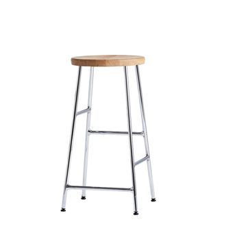 HAY Cornet Barhocker Low H 65 cm, Eiche ge&ouml;lt / Chrom