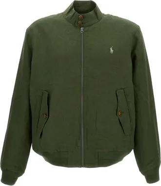 Polo Ralph Lauren Green Linen Short Jacket with Ribbed Cuffs