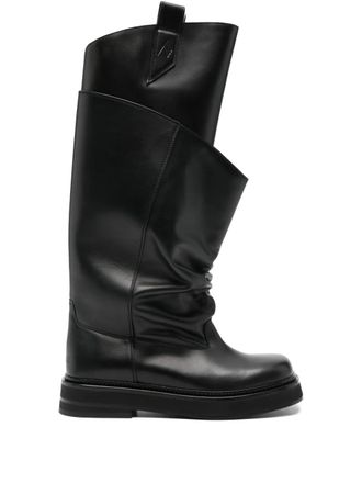 The Attico 35mm Passeggiata leather knee-high boots - Black