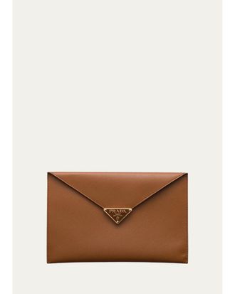 Prada Saffiano Leather Envelope Clutch Bag