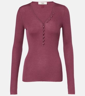 Chloé Ribbed-knit wool top