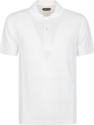 Tom Ford Minimalist White Lyocell Blend Polo Shirt