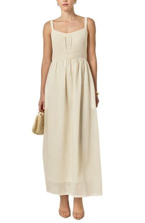 English Factory Mixed Media Open Back Dress in Cream at Nordstrom, Size X-Small