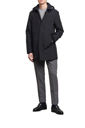 Herno Hooded Technical Coat Coat - Black