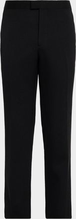 Burberry Mens Edwin Wool Flat-Front Trousers