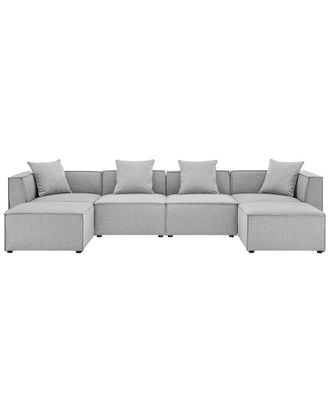 ModWay Saybrook Outdoor Patio Upholstered 6-Piece Sectional Sofa