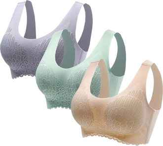 Generic 1/3 Pack Comfort Bra Push Up Wide Strap Womens Everyday Bras Sports Bras Sleep Bras Seamless Bralette Stretch Bras Wireless Soft Full Coverage Bra Bre