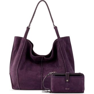 The Sak Los Feliz Large Tote Leather Bag & Iris Smartphone Bundle in Aubergine Suede at Nordstrom