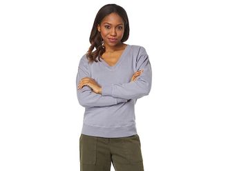 Mod-o-doc Mododoc Sweatshirt Womens Slate Gray Long Sleeve V-Neck Pullover JDM1055