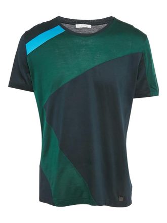 Versace square embellishment cotton T-shirt - Blue