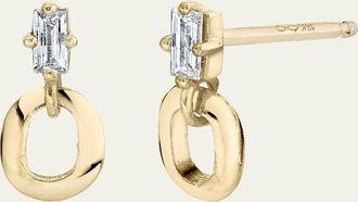 Lizzie Mandler 18K Yellow Gold Prong-Set Baguette Diamond Stud Earrings