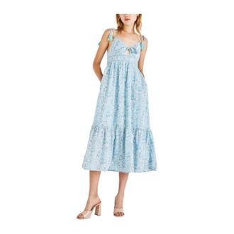Pepe Jeans London Bloemenprint Jurk Mallory - Dames - Casual kleedjes - Blauw - XS - Kleedjes