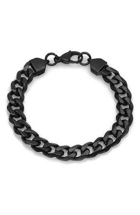 Steeltime Mens Black Ion-Plated Curb Link Bracelet at Nordstrom Rack