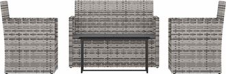 vidaXL Vidaxl Set Divani Da Esterno 4 Pz Con Cuscini In Polyrattan