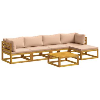 vidaXL Juego De Sof&aacute; 6 Uds. Natural Madera De Acacia S&oacute;lida Vidaxl