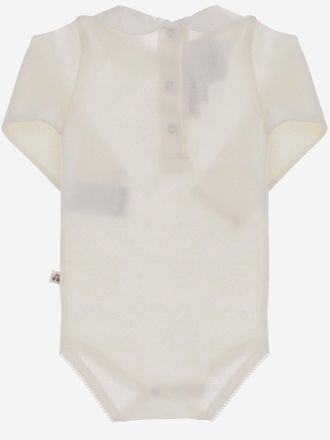 BONPOINT Cotton Point Collar Bodysuit - White