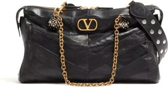 Valentino Garavani Black Panthea Shoulder Bag