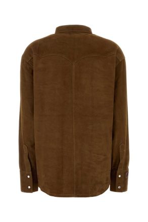 Lois Womens Camel Suede Shirt Bison Exterior: Camicie